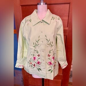Victor Costa
Light Green Floral Utility Jacket